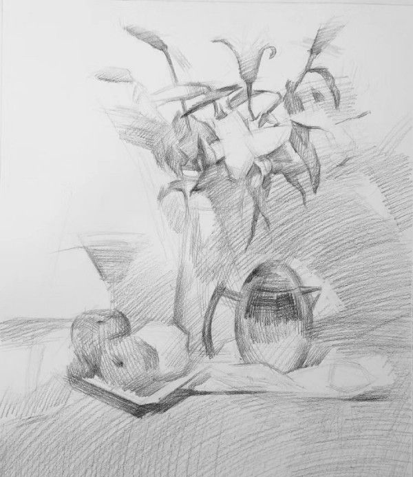 不知道花卉素描怎么畫？來看看別人是怎么畫的