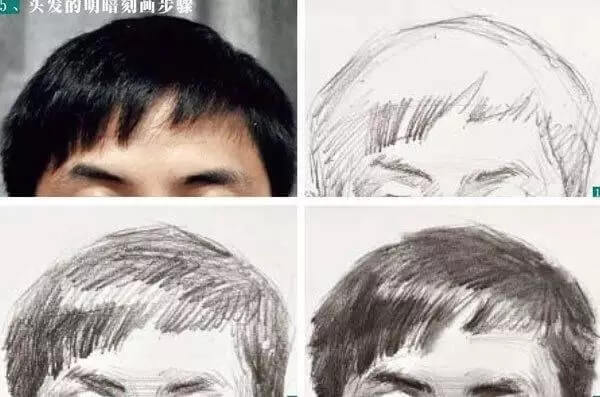 素描頭像的發(fā)絲教學(xué)！跟著重慶美術(shù)集訓(xùn)畫室老師看看吧，圖三