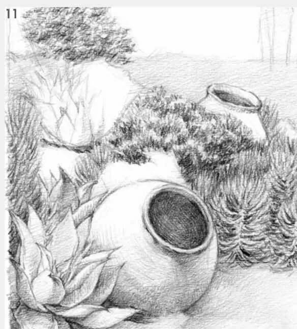 素描場景實(shí)操教程！花園一角怎么畫？重慶畫室學(xué)子看過來！圖十二